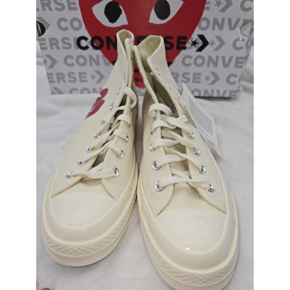 CdG PLAY x Converse Unisex Chuck Taylor All Star Peek-A-Boo High-Top Sneakers - Picture 8 of 9